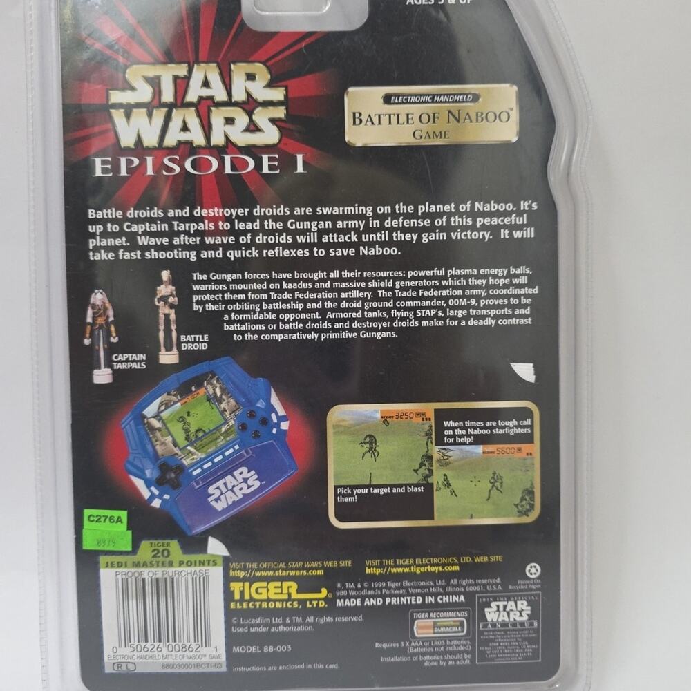 Star Wars Episode 1 Battle of Naboo Tiger Handheld LCD Game w Figures Sealed - Picture 3 of 4